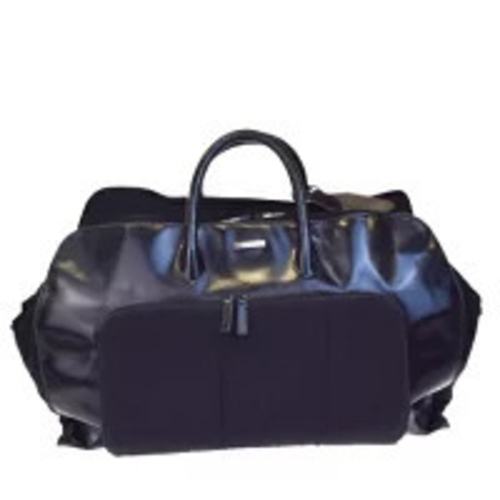 Gucci Boston Bag Travel Handbag Black Canvas Leather